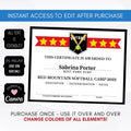 softball award ceremony certificates printable end of season softball